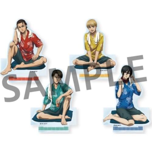 Anime Attack on Titan Eren Jaeger Erwin Smith Levi Ackerman Hot Spring Series Acrylic Stand Figure Display Model Plate Desktop
