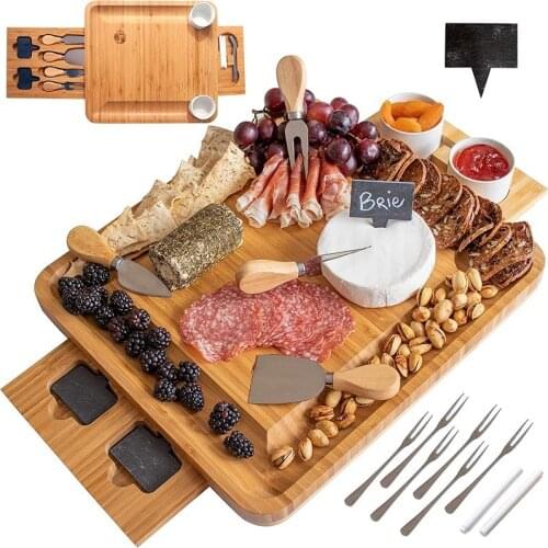 Cheese bamboo plate and the knife plate cheese packages wooden chopping board