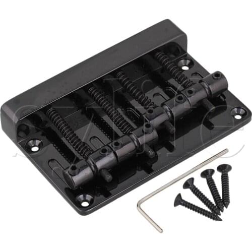 Black Zinc Alloy 4 string Bass Guitar Bridge for Electric Bass