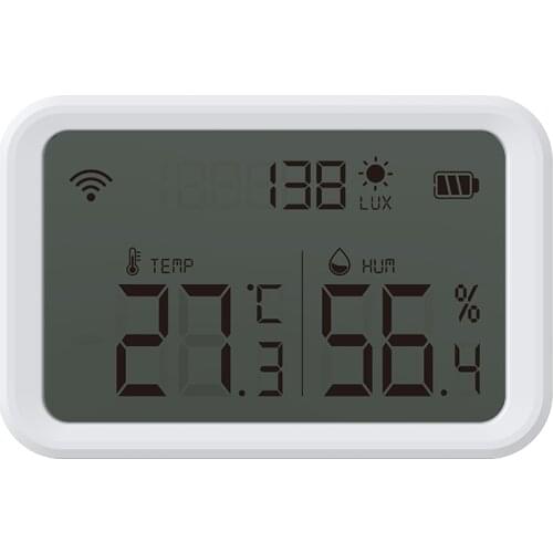 Smart Home Zigbee Temperature Humidity Sensor With LCD Screen Tuya Smart Life App Remote Control Gateway Hub Require Zigbee2mqtt