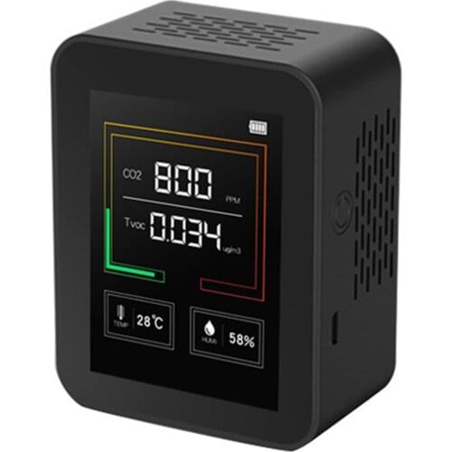 CO2 Detector Gas Analyzer Pollutant TVOC Air Quality Analysis Temperature and Humidity Detection Portable Detector Co2 Sensor