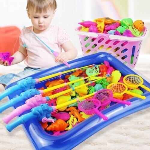 Childrens fishing toys Magnetic Fishing Parent-child interactive Toys Game fishing toy set suit magnetic play water baby toys
