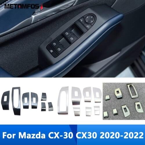 For Mazda CX-30 CX30 2020 2021 2022 Window Lift Switch Cover Trim Inside Armrest Decoration Frame Inner Accessories Car Styling