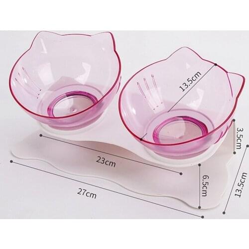 Legendog Double Pet Dog Food Bowl Plastic Tilted Dog Bowl Pet Feeding Bowl With Stand Non-Slip Cats Food Pet Bowls Feeder
