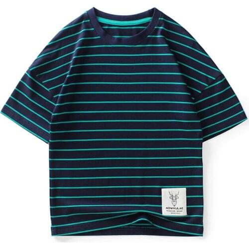 Fashion Boys T Shirts Summer Kids Cotton Striped Short Sleeve T Shirt Booys Casual Hip Hop Streetwear T-Shirt Tops Tee clothes