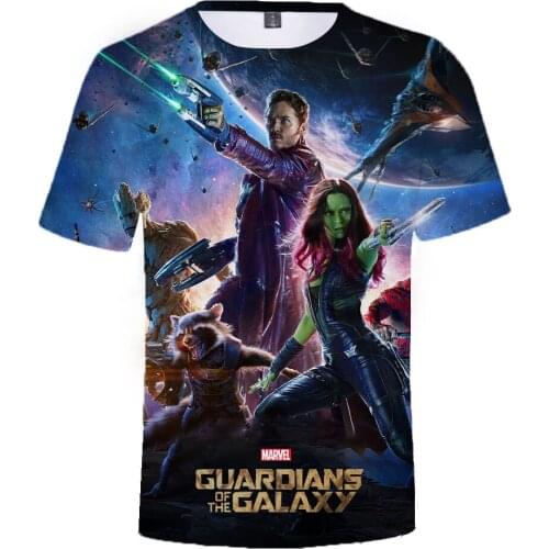Guardians of the Galaxy T-shirts Man Summer Casual 3D Print Short Sleeve Children Clothing Oversized Loose Male Tshirt