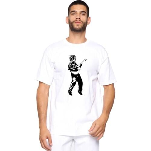 BLWHSA Guitar Singer Print T Shirt Men Casual Summer Cool T-shirts High Quality Hip Hop Music Printed T-Shirt Plus Size Clothes