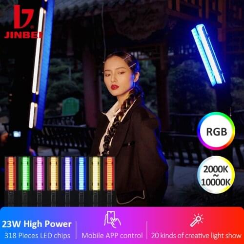 JINBEI EFT-360 RGB LED Portable Photographic Lighting Handheld Light Stick with APP Remote Control for Photos Video Movie Vlog