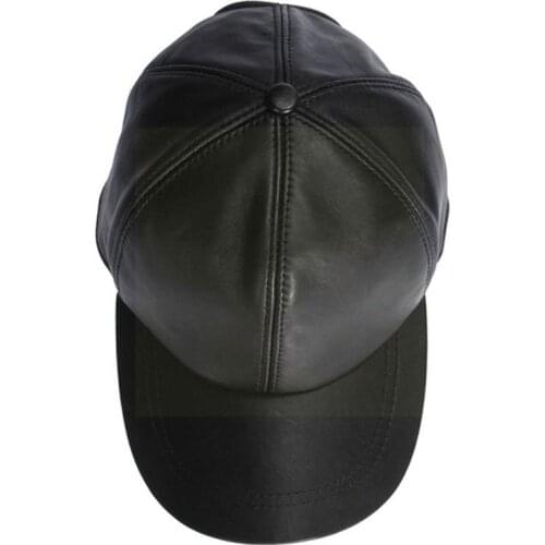 Korea Pure Color Light Board Black PU Flat Leather Trendy Cap Men Hip-hop Visor Hats Teens Women Baseball Snapback Bill Fla O9F3