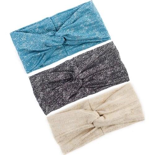 Fashion Headband For Women Dot Shining Hair Accessories Girls Knotted Hairband Headwear Turban Female Stretchy Solid Hair Bands