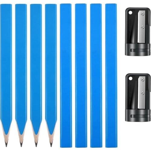 New 24Pcs Carpenter Pencil Set With 2Pcs Carpenters Pencil Sharpener Flat Carpenters Pencil Construction Woodwork Pencil