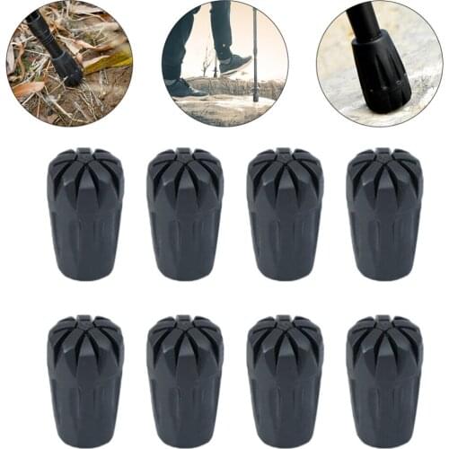 8pcs Trekking Pole Tip Cover Walking Stick Tip Grip Alpenstocks Accessories