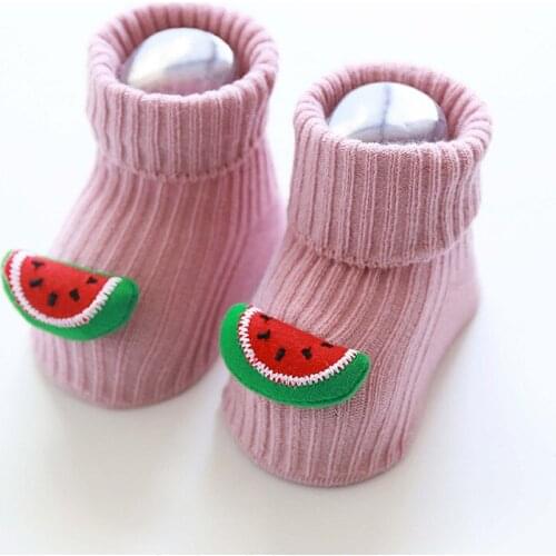 New Autumn Winter Socks for Children Baby Boys Girls Socks Cartoon Fruit Newborn Socks Anti Slip Floor Socks Cotton Baby Socks
