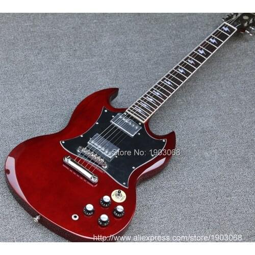 New arrival SG Angus Young Guitar AC/DC Inlaids Cherry Red Dark rosewood Fretboard China Guitars Musical Instrument