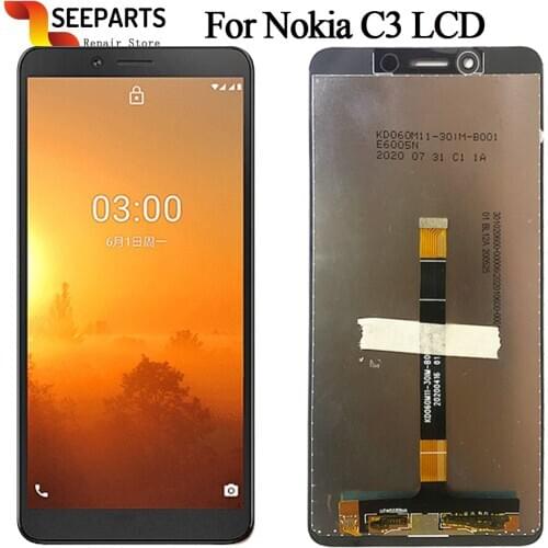New 5.99'' Tested LCD For Nokia C3 LCD Screen Display Touch Panel Digitizer Assembly LCD For Nokia C3 Screen Replacement