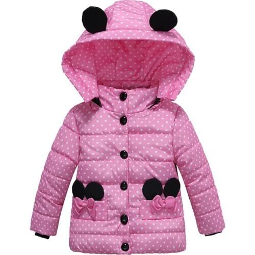 Autumn Winter Girls jacket Coat Print Dot Thick Warm Kids Jacket for Girls Outerwear Children Clothing Kids Outerwear Clothes