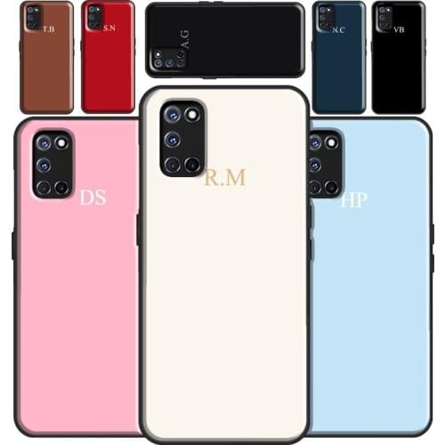 Pastel Custom Initials Monogram Phone Case For OPPO A5 A9 A31 A53 2020 A5S A3S A1K A15 A52 A72 A91 F5 F7 Reno 2 Z 4 Pro
