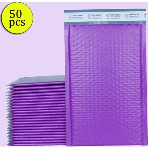 Gift Packaging 50pcs18x23CM Purple Packaging Padded Pearl Envelope Bag For Bubble Envelope Mailer Office For Self Bag