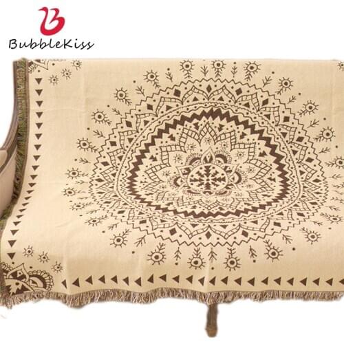 Bubble Kiss European Style Blanket Simple Knitted Cotton Home Sofa Blankets For Beds Office Portable Decor Tassel Throw Blanket