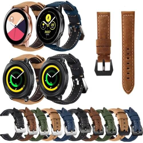 Crazy Horse Genuine Leather Strap Watch Band for Samsung Galaxy Watch Active 2 for Samsung Gear Sport Watch3 41mm watchband 20mm