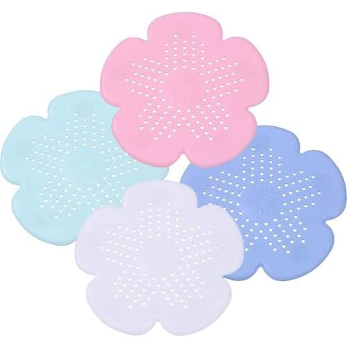 Drain Hair Catcher Kitchen Sink Drain Strainer Shower Drain Hair Trap Silicone Drain Covers Stopper Plug Filter Bathroom Gadgets