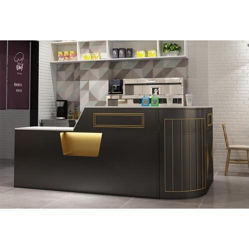Modern simple milk tea shop cashier beauty salon counter light luxury clothing store reception front desk cafe bar table