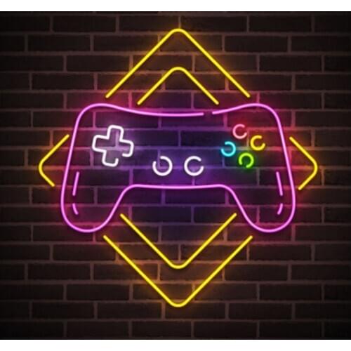 Decorative Light Game ROOM Logo Neon Bulb Light glass neon Lamp Room Beer Bar Enseigne Lumineuse Decorate andmade glass TUBE