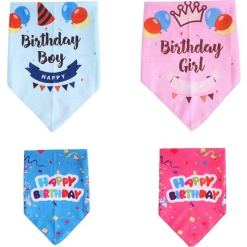 New Pet Cat Dog Birthday Triangle Creative Dog Bandana Collar Neckerchief Triangle Neck Scarf Saliva Towel Pet Puppy Accessories