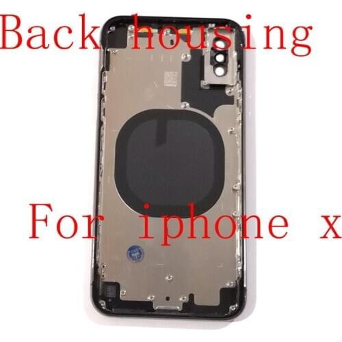 For iphone x back Cover with middle housing with camera lens Full Frame spare parts