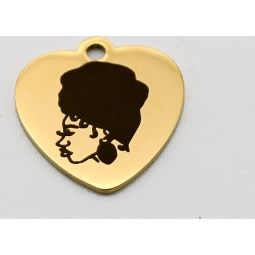 20pcs Afro Women Charms Stainless Steel Pendant Classy Sassy Women Charm DIY Handmade Accessories