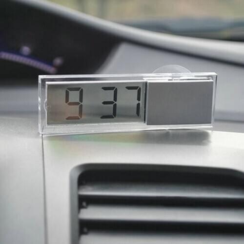 1pc LCD Display Digital Electronic Clock With Sucker LED for All Cars Indoor Outdoor Home Window Meter 9.5*3cm
