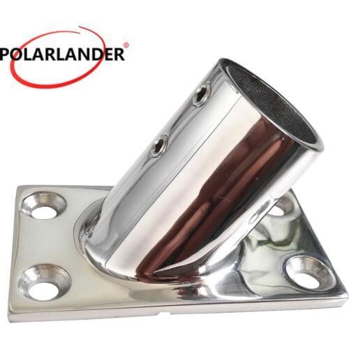 1 Pc Stainless Steel 60 Degree 22mm 7/8" Round Base Tube Base Hand Rail Fittings For Boat Marine Yachts