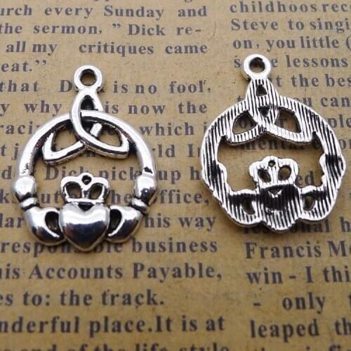 10 pieces/lot 17*23mm Heart love Pendant Charm Metal alloy Necklace Earring Bracelet Key chain Antique silver color DIY jewelry