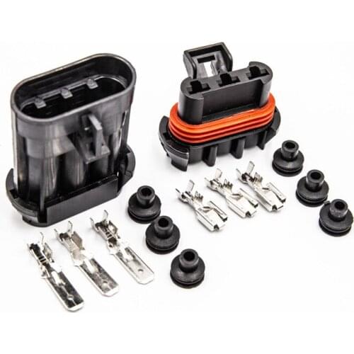 100sets/lot 3 Pin/Way Female And Male Automotive Cooler Fan Connector Auto Plug 12124685 15358681 For Delphi Haval H3