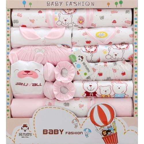 18pcs/set newborn girl clothes 0-3 months long sleeve cotton new born baby boy clothing gift sets suit summer infant clothing
