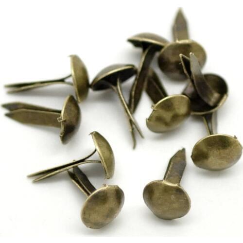 500 Bronze Tone Pastel Round Brads Scrapbooking Embellishment 9x5mm(3/8"x1/4")(W02312 X 1)