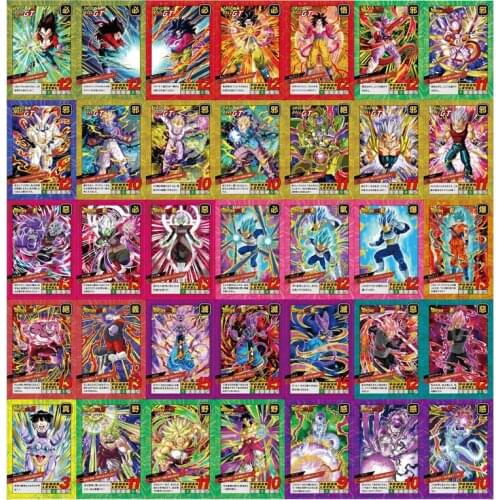 54pcs/set New Out of Print Limit Anime Dragon Ball Cards Crack Down Color Doll Son Goku Saiyan Figure Flash Card Collection