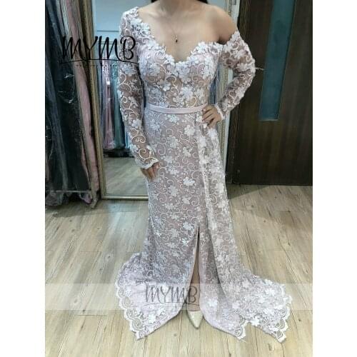 MYMB Brand Designer Long Evening Dress For Women Uique Sleeves 2021 White Pink Dinner Gown MY41107