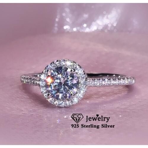 CC Trendy Rings For Women Cubic Zirconia Round Stone Bridal Wedding Engagement Ring Accessories Simple Jewelry Anel CC583
