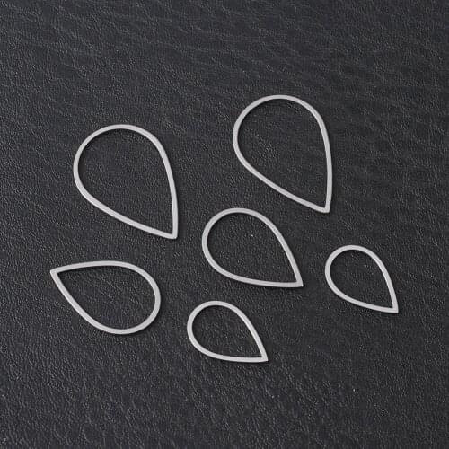 20-30Pcs/Lot Stainless Steel Geometric Charms For Jewelry Making Supplies Triangle Water Droplets Pendants DIY Accessories