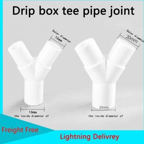 Drip Box Tee Pipe Joint CPVC Plastic Y Tee Fork Water Pipe Tee 1 Pcs