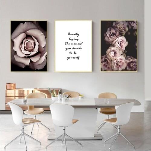 Painting Scandinavian Decoration Picture Home Decor Flower Rose Botanical Canvas Art Poster Nordic style Decorative Print Wall