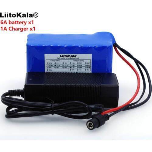 LiitoKala 24V 6Ah 6S3P 18650 Battery Lithium Battery 25.2 v Electric Bicycle Moped /Electric/Li ion Battery Pack+1A Charger