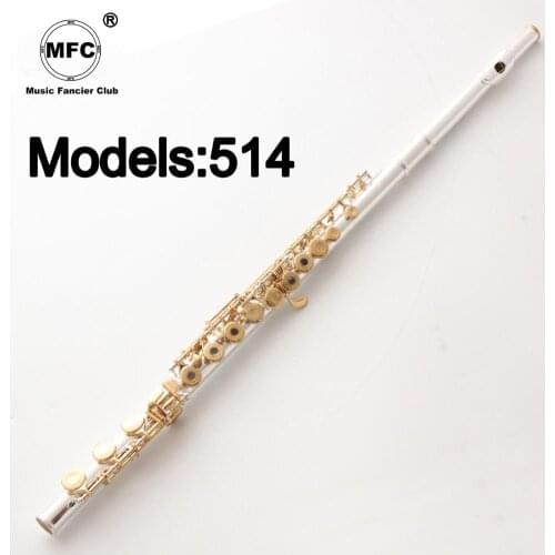 Music Fancier Club Flute 514 Engraving Hand Carved Keys Gold Plating Flutes B Leg Open Holes 17 Gold Keys