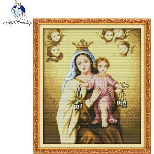 Joy Sunday Holy Mother Holy Son Counted Cross Stitch Printed Handmade Cross Stitch Set Cross-stitch Kits Embroidery Needlework