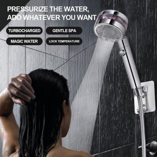 High Pressure Shower Head 360 Degrees Rotating Double-Sided Turbocharged Shower Head With Switch Button Easy Install Handheld