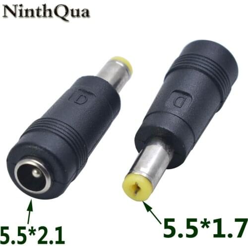 NinthQua 1pcs DC 5.5x2.1mm / 5.5*2.1 female to 5.5x1.7mm male power plug for ACER laptops adapter , 5.5 2.1 TO 5.5 1.7 m