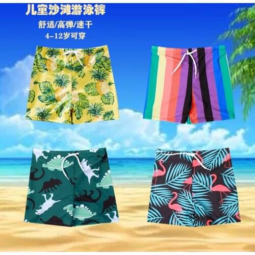 2021 new boys' swimming trunks cute, comfortable, breathable, quick drying, high elastic cartoon pattern hot spring vacation