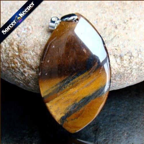 Women & Men Fashion Jewelry Pendant Necklaces With Chain Wholesale Natural Blue Tigers Eye Quartz Stone Colares Femininos RS394