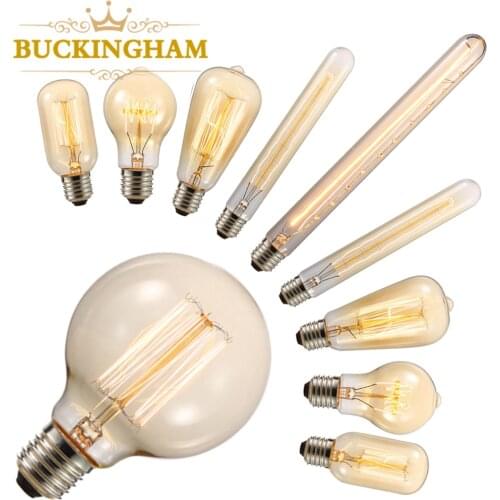 Retro Edison Bulb Filament Incandescent Light Vintage Lamp Ampoule bulbs E14 E27 40w Home Decor Lighting ST64 G95 T300